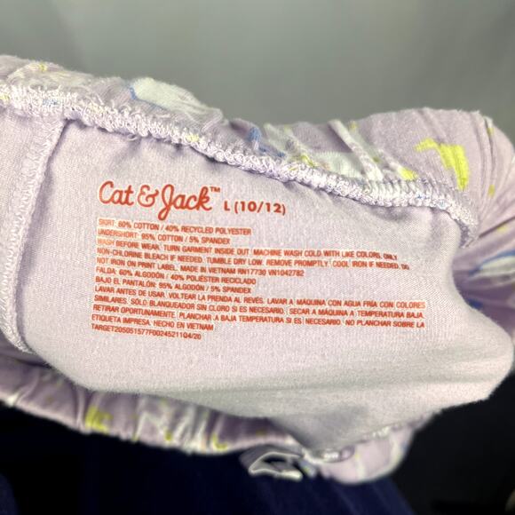 Cat & Jack Unicorn Skort Kids Size L 10 12 Pull On Gathered‎ Pleat Knit Kidcore - Picture 2 of 6